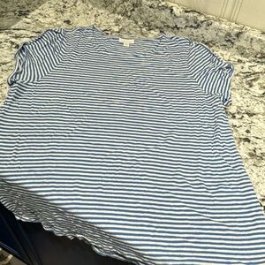 J. Jill blue and white striped t-shirt